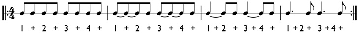 How to count dotted quarter notes in 4/4 time