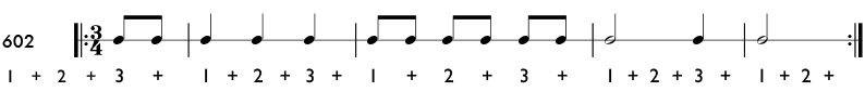 Rhythm pattern 602
