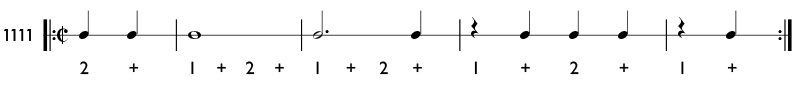 Rhythm pattern 1111