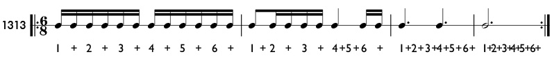 Rhythm pattern 1313