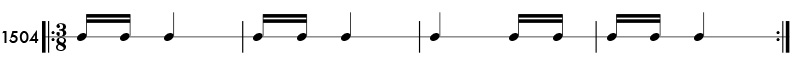 Sixteenth notes in compound meter -rhythm pattern 1504