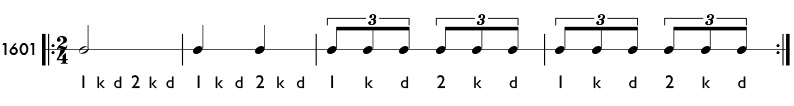 Triplet eighth notes - rhythm pattern 1601