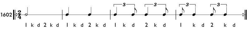 Triplet eighth notes - rhythm pattern 1602