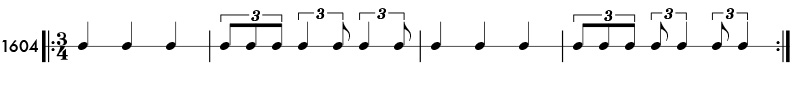 Triplet eighth notes - rhythm pattern 1604