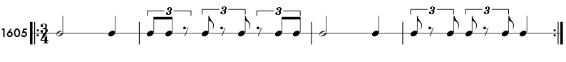Triplet eighth notes - rhythm pattern 1605