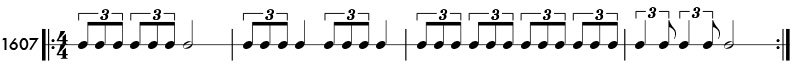 Triplet eighth notes - rhythm pattern 1607