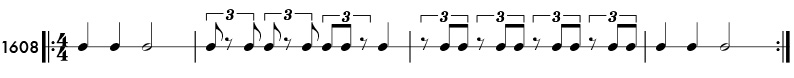 Triplet eighth notes - rhythm pattern 1608