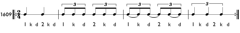 Triplet eighth notes - rhythm pattern 1609