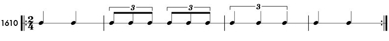 Triplet quarter notes - pattern 1610