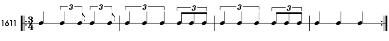 Triplet eighth notes - rhythm pattern 1611