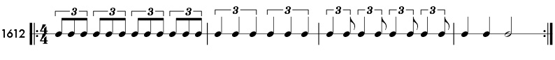 Triplet eighth notes - rhythm pattern 1612