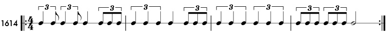Triplet eighth notes - rhythm pattern 1614
