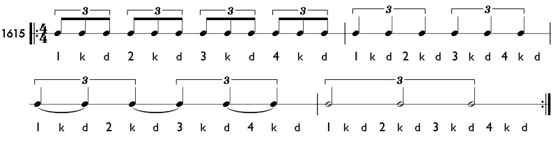 Triplet eighth notes - rhythm pattern 1615