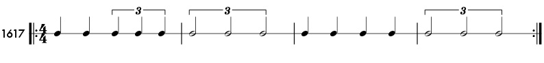 Triplet eighth notes - rhythm pattern 1617