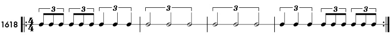 Triplet eighth notes - rhythm pattern 1618