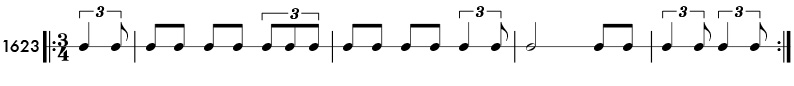 Triplet eighth notes - rhythm pattern 1623