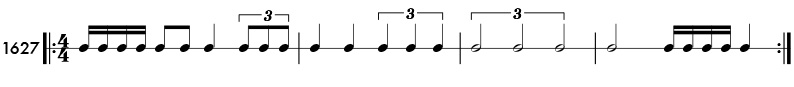 Triplet eighth notes - rhythm pattern 1627