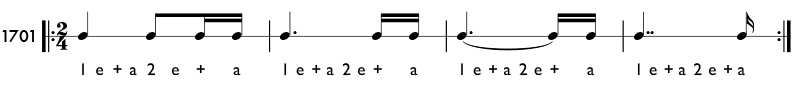 Double dotted note examples and practie patterns