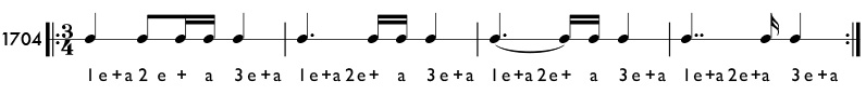 Double dotted note pattern 1704