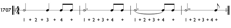 Double dotted note pattern 1707