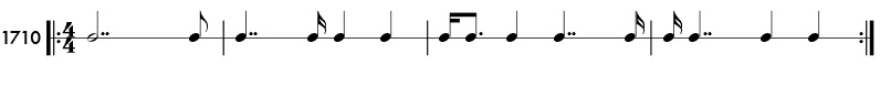 Double dotted note example - Practice pattern 1710