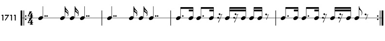 Double dotted note example - Practice pattern 1711