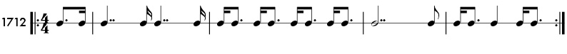 Double dotted note example - Practice pattern 1712