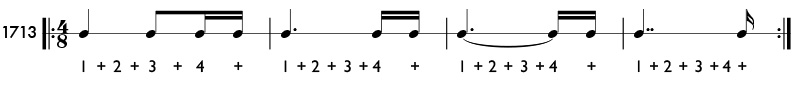 Double dotted note example - Practice pattern 1713