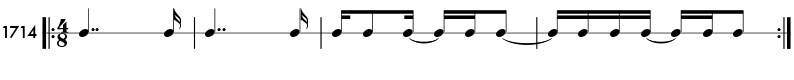 Double dotted note pattern 1714
