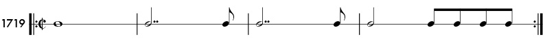 Double dotted note pattern 1719