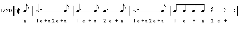 Double dotted note pattern 1720