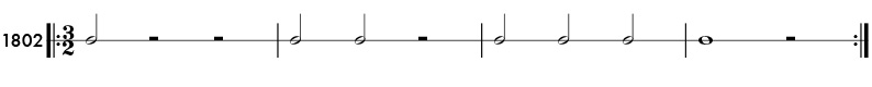 Rhythm example in 3/2 time - pattern 1802