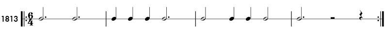Rhythm example in 6/4 time - pattern 1813