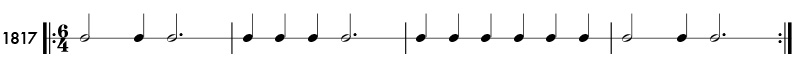 Rhythm example in 6/4 time - pattern 1817
