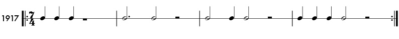 Odd meter rhythm example in 5/4 time - pattern 1917