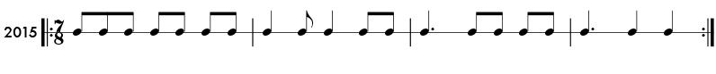 Example of odd meter rhythms in 5/8 time signature - Pattern 2015