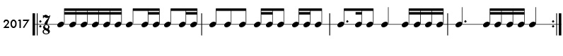 Example of odd meter rhythms in 5/8 time signature - Pattern 2017