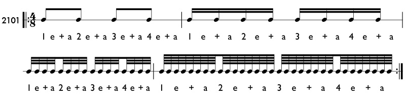 32nd and 64th note example - pattern 2101