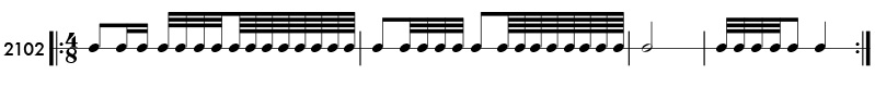 32nd and 64th note example - pattern 2102
