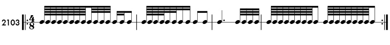 32nd notes and 64th notes rhythm pattern 2103