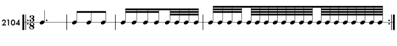 32nd and 64th note example - pattern 2104