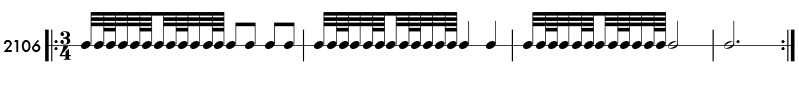 32nd and 64th note example - pattern 2106