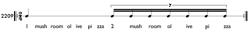 Tuplet examples in compound meter - Pattern 2209