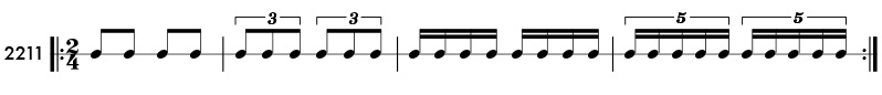 Tuplet rhythm examples and practice patterns