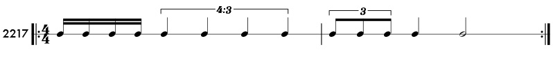 Tuplet examples in compound meter - Pattern 2217