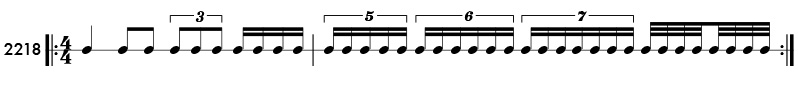 Tuplet examples in compound meter - Pattern 2218